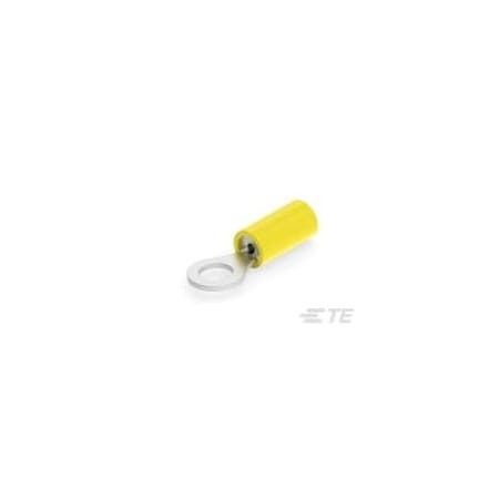 Te Connectivity Ring Terminal, #8 Stud Size, 24 AWG, 300 V, Nylon Insulated, Yellow 53056